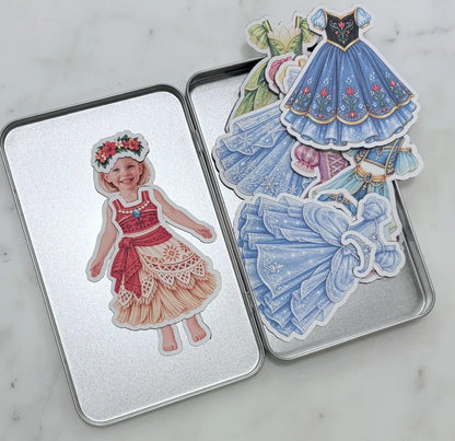 Personalized Magnetic Paper Doll Dress-Up Bundle for Kids
