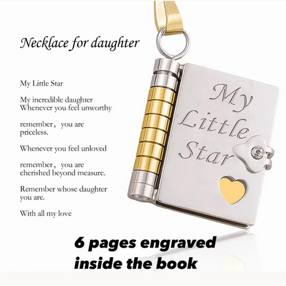 My Little Star Daughter Book Necklace – Gift from Mom & Dad