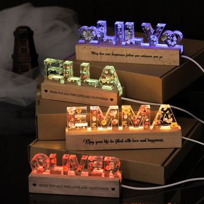 Personalized Name Flower LED Night Light – Custom Gift for Girls & Babies