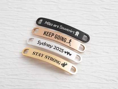 Personalized Engraved Shoe Tags – Motivational Gift for Runners