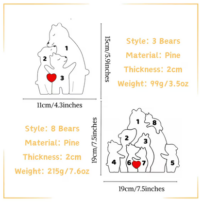 Personalized Wooden Mom & Baby Bear Puzzle – First Mother’s Day Gift