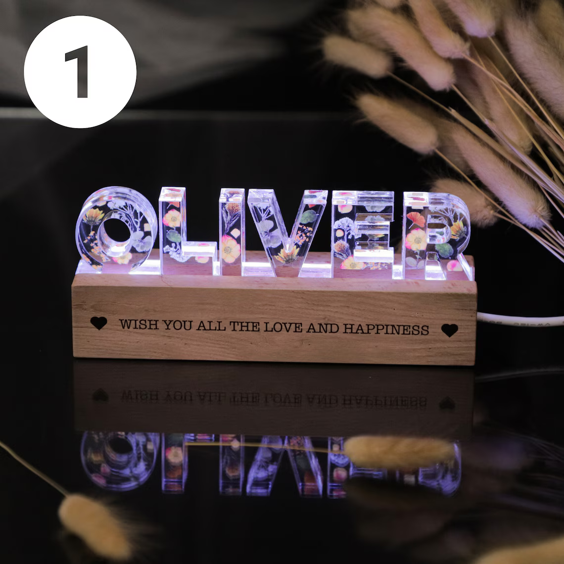 Personalized Name Flower LED Night Light – Custom Gift for Girls & Babies