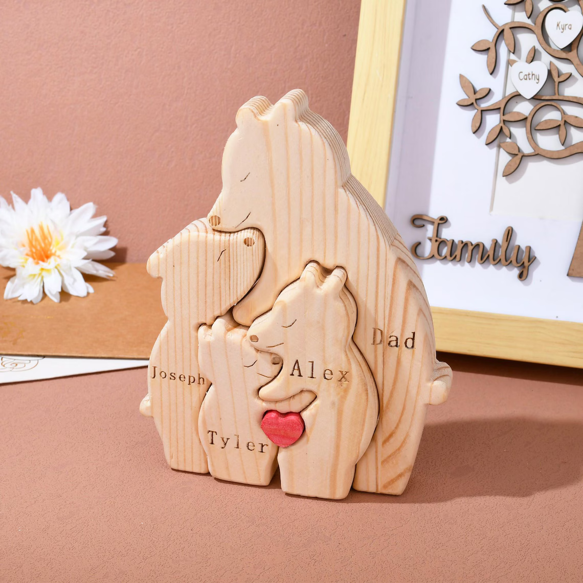 Personalized Wooden Mom & Baby Bear Puzzle – First Mother’s Day Gift