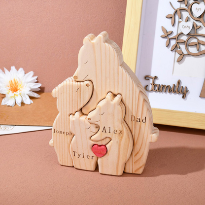 Personalized Wooden Mom & Baby Bear Puzzle – First Mother’s Day Gift