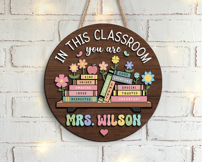 Custom Teacher 3D Door Hanger - Personalized Classroom Door Sign
