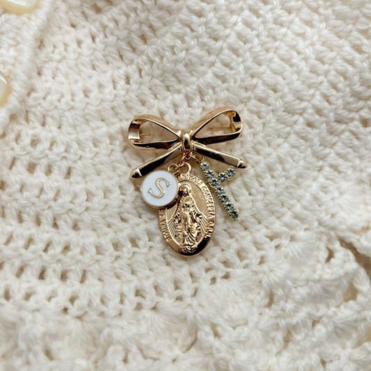 Personalized Catholic Baby Gift - Protection Pin for Baptism & Christening