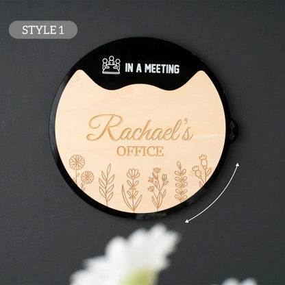 Personalized Rotating Office Door Sign - 4 Custom Sides | Do Not Disturb