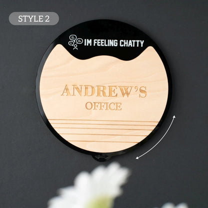 Personalized Rotating Office Door Sign - 4 Custom Sides | Do Not Disturb