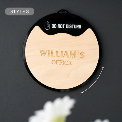 Personalized Rotating Office Door Sign - 4 Custom Sides | Do Not Disturb