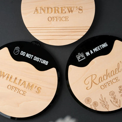 Personalized Rotating Office Door Sign - 4 Custom Sides | Do Not Disturb