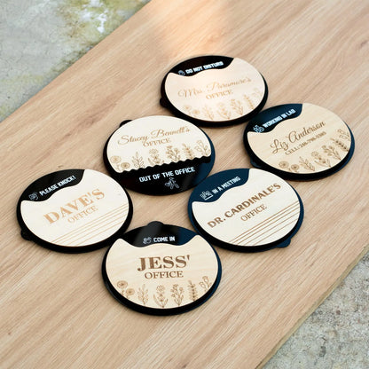 Personalized Rotating Office Door Sign - 4 Custom Sides | Do Not Disturb