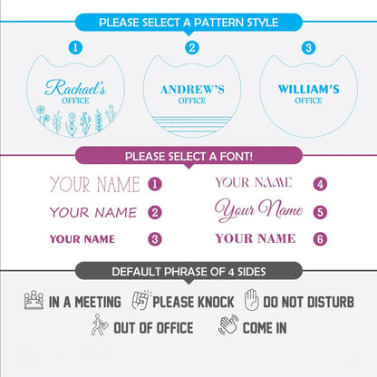 Personalized Rotating Office Door Sign - 4 Custom Sides | Do Not Disturb
