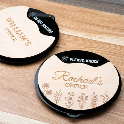 Personalized Rotating Office Door Sign - 4 Custom Sides | Do Not Disturb