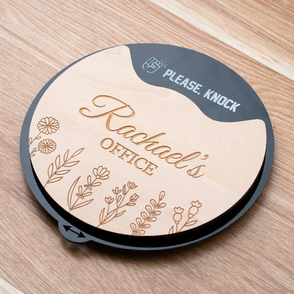 Personalized Rotating Office Door Sign - 4 Custom Sides | Do Not Disturb