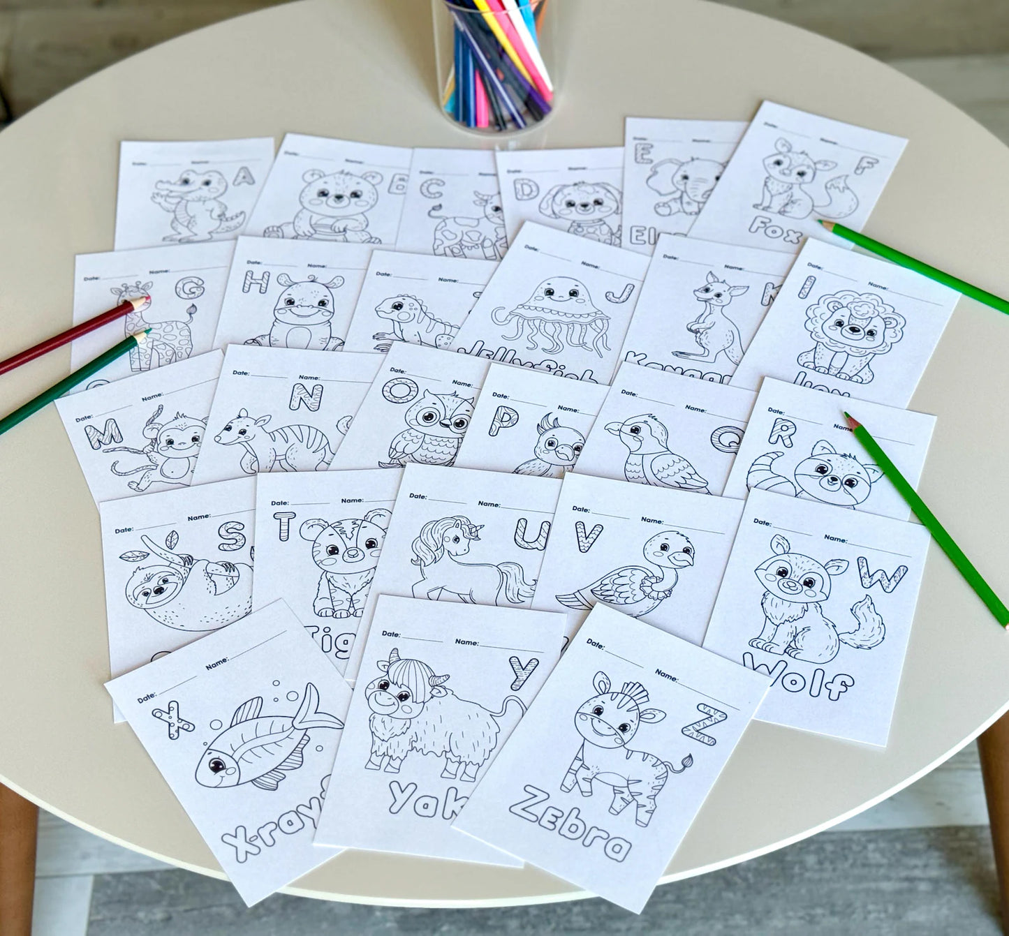 Personalized Baby’s First ABC Coloring Book Keepsake Activity