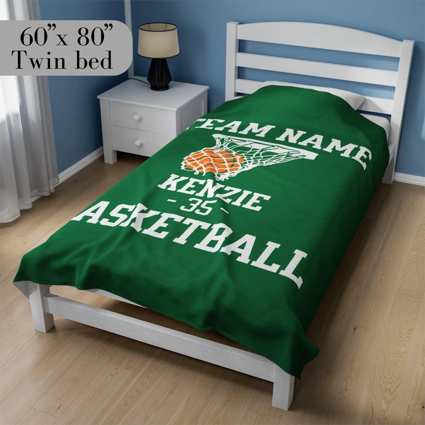 Personalisierte Basketballdecke – Geschenk mit individuellem Teamnamen