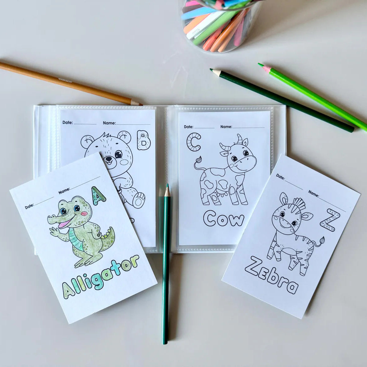 Personalized Baby’s First ABC Coloring Book Keepsake Activity