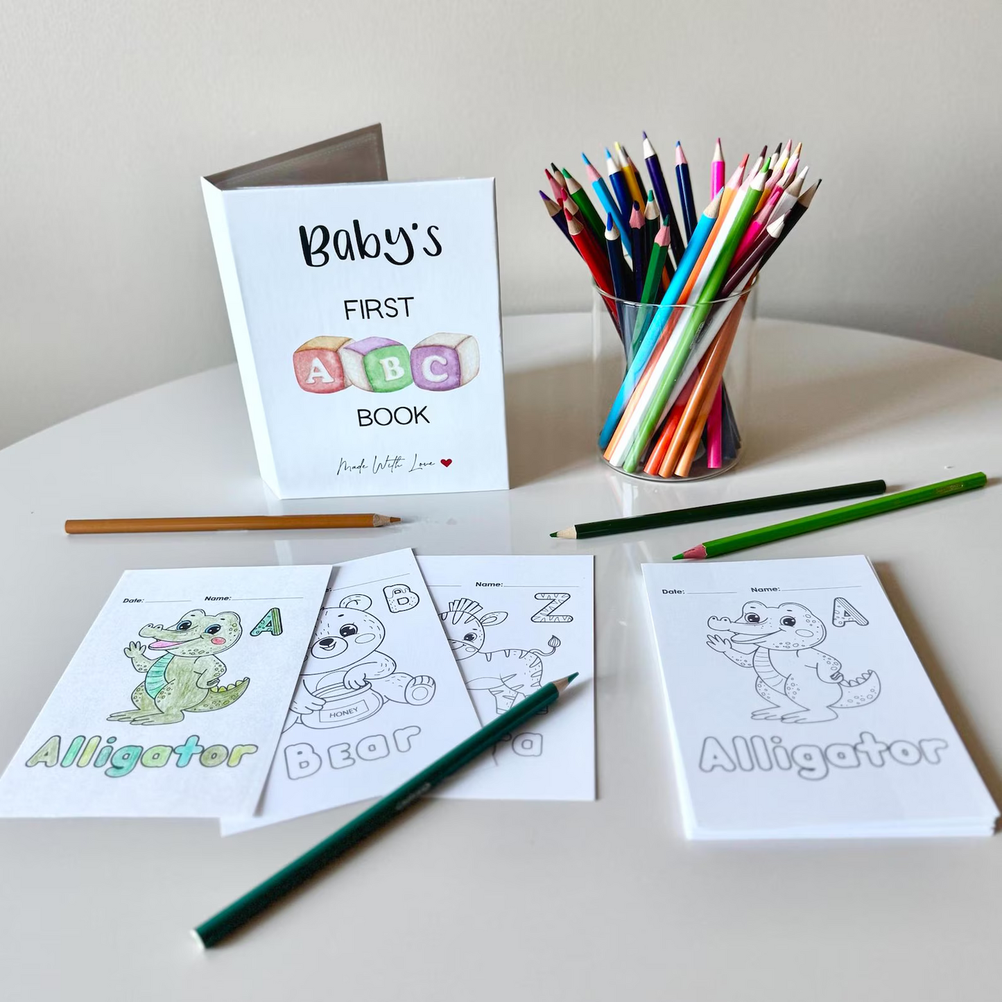 Personalized Baby’s First ABC Coloring Book Keepsake Activity
