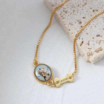 Personalized Pet Photo Bracelet | Custom Name Memorial Jewelry