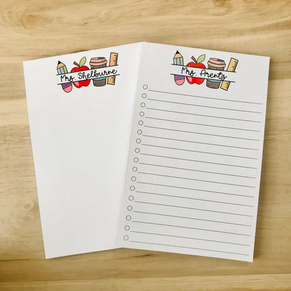 Personalized Teacher Notepad – Custom Name Writing Pad Gift