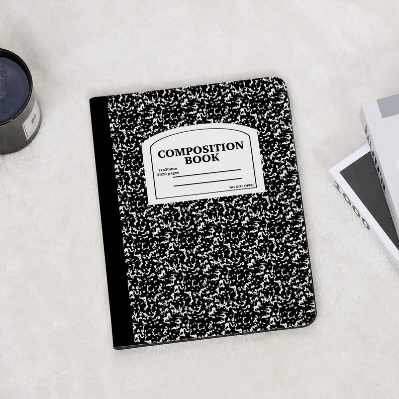 Étui de composition noir pour iPad pour Apple iPad 9,7" 10,2" 10,5" 11 pouces iPad Air 6 5 4 iPad Mini 7/6/5 iPad Pro 2022 2021 2020 iPad 10/9/8