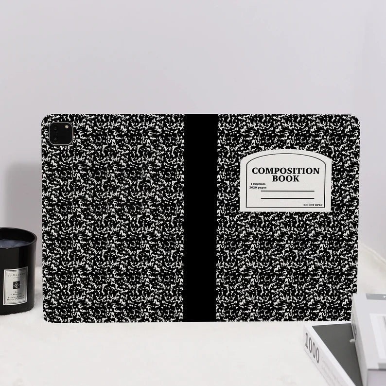 Étui de composition noir pour iPad pour Apple iPad 9,7" 10,2" 10,5" 11 pouces iPad Air 6 5 4 iPad Mini 7/6/5 iPad Pro 2022 2021 2020 iPad 10/9/8
