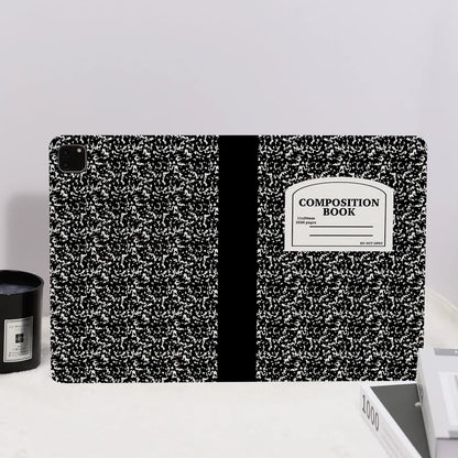 Étui de composition noir pour iPad pour Apple iPad 9,7" 10,2" 10,5" 11 pouces iPad Air 6 5 4 iPad Mini 7/6/5 iPad Pro 2022 2021 2020 iPad 10/9/8