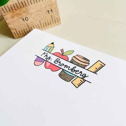 Personalized Teacher Notepad – Custom Name Writing Pad Gift