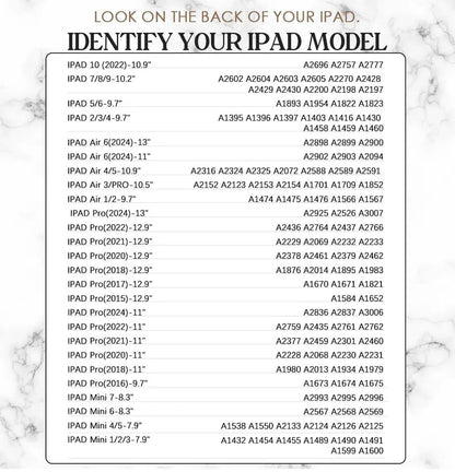 Étui de composition noir pour iPad pour Apple iPad 9,7" 10,2" 10,5" 11 pouces iPad Air 6 5 4 iPad Mini 7/6/5 iPad Pro 2022 2021 2020 iPad 10/9/8