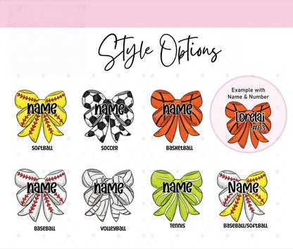 Custom Sports Bag Tag for Girls with Bow – Personalized Name Tag