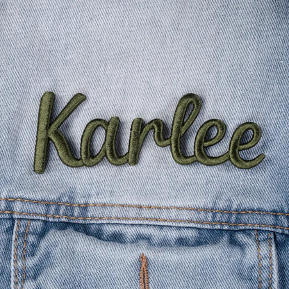 Set of 2 Custom Name Patches – Personalized 3D Embroidered Iron-On Patches