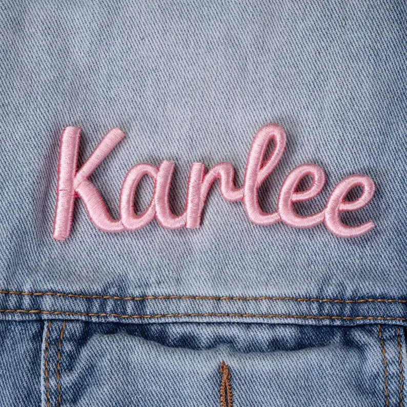 Set of 2 Custom Name Patches – Personalized 3D Embroidered Iron-On Patches