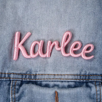 Set of 2 Custom Name Patches – Personalized 3D Embroidered Iron-On Patches