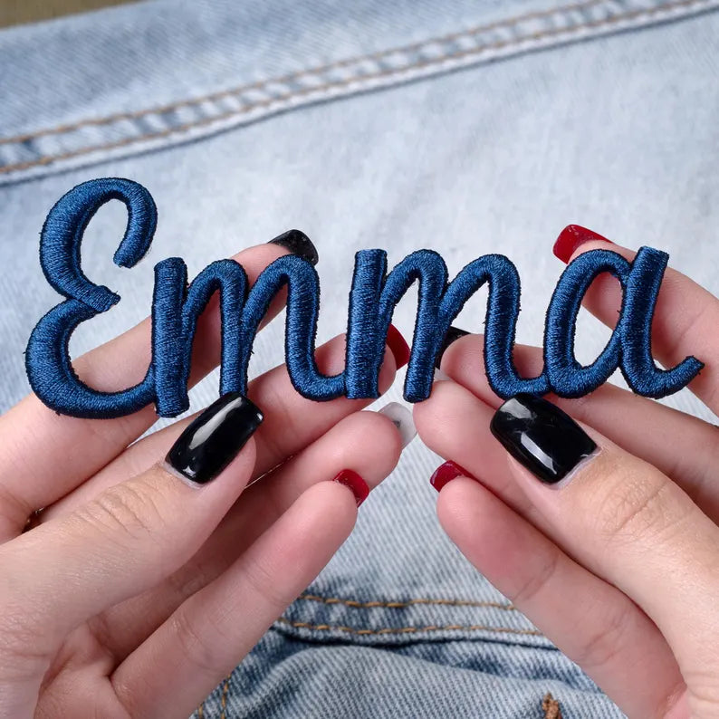 Set of 2 Custom Name Patches – Personalized 3D Embroidered Iron-On Patches