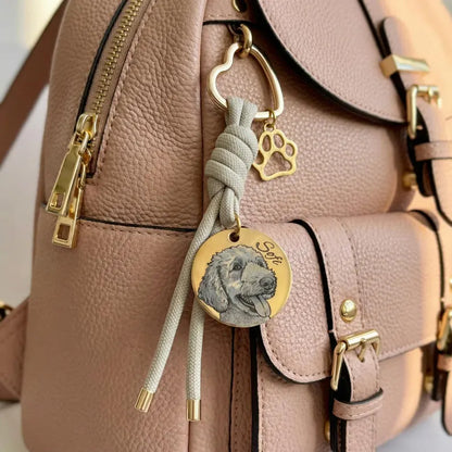 Custom Pet Portrait Keychain | Personalized Pet Photo Keychain | Gift for Pet Lovers
