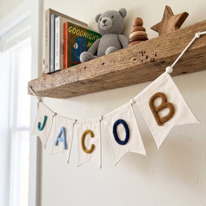 Personalized Yarn Name Banner | Custom Fabric Letter Garland Decor