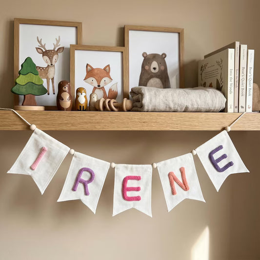 Personalized Yarn Name Banner | Custom Fabric Letter Garland Decor