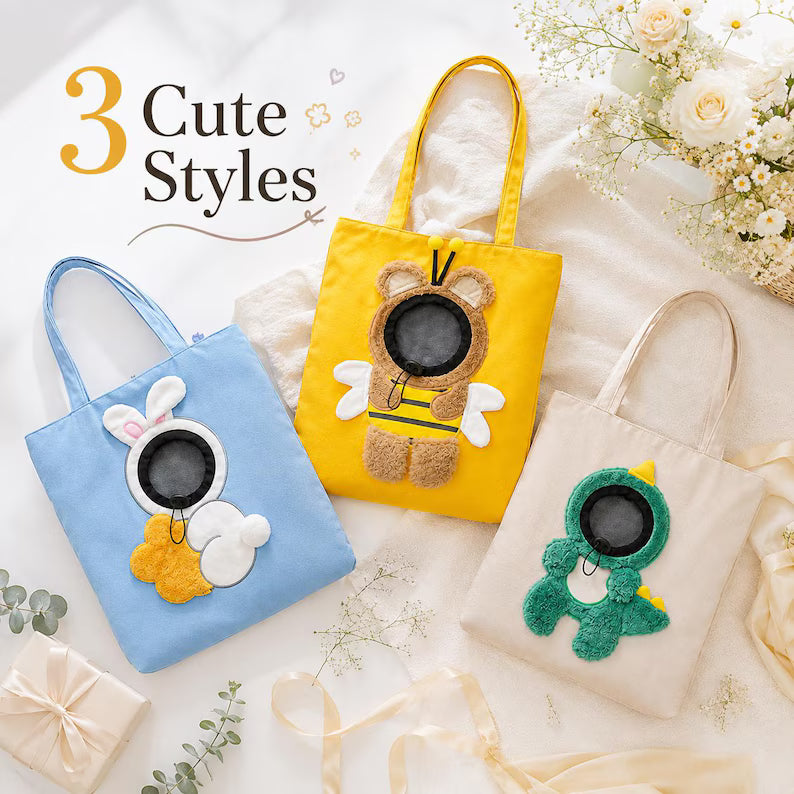 Personalized Pet Carrier Tote | Cute Cat & Small Dog Travel Bag