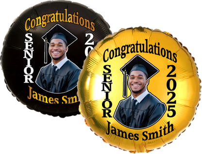 2025 Graduation Balloons – Custom Name & Photo Foil Set For 2