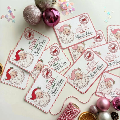 Personalized From Santa Stickers, Custom Christmas Gift Labels for Kids, 2 Sets