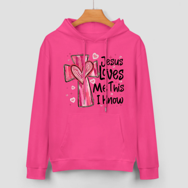 Sweat à capuche unisexe Jesus Loves Me - Cadeau de Saint-Valentin