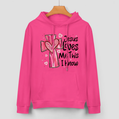 Sweat à capuche unisexe Jesus Loves Me - Cadeau de Saint-Valentin