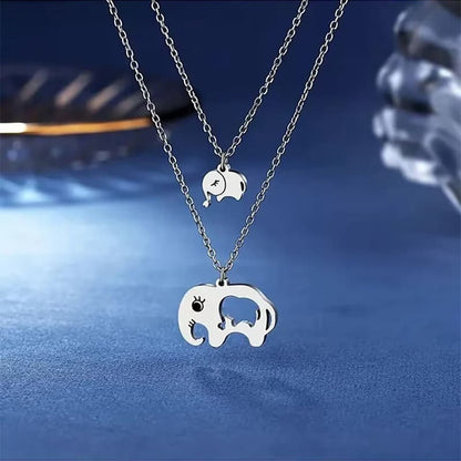 2pc Elephant Pendant Necklace – Mother & Daughter Set for Mother’s Day