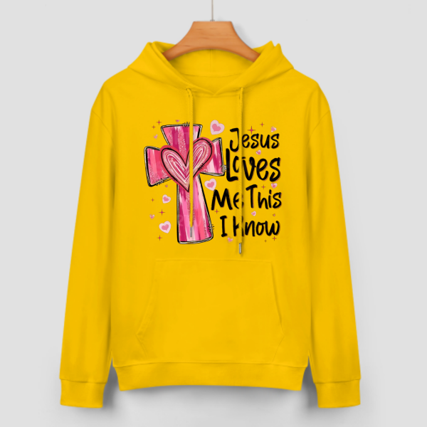 Sweat à capuche unisexe Jesus Loves Me - Cadeau de Saint-Valentin