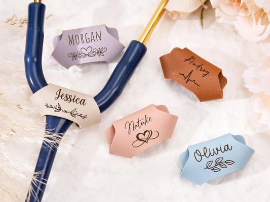 Personalized Leather Stethoscope Tag – Custom Gift for Nurses & Doctors"🩺