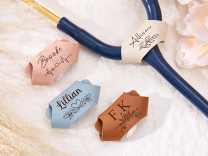 Personalized Leather Stethoscope Tag – Custom Gift for Nurses & Doctors"🩺