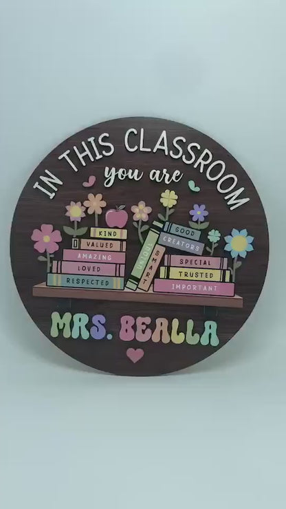 Custom Teacher 3D Door Hanger - Personalized Classroom Door Sign