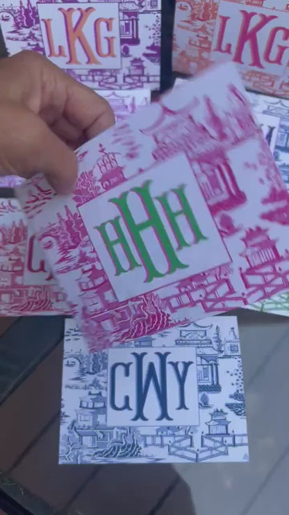 Personalized Mahjong Card Stickers | Waterproof Chinoiserie Designs