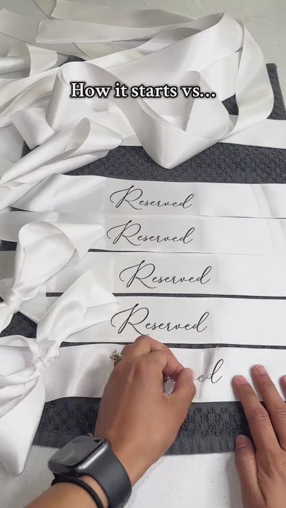 Custom Reserved Aisle Ribbon – Personalized Wedding Ceremony Decor