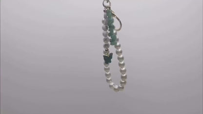 Personalized Name Keyring – Crystal, Butterfly & Pearl Charm